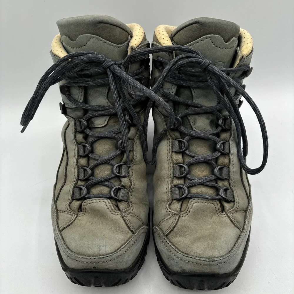 Hanwag Alta Bunion Lady Hallux Women's 7 Boots Green Leather Hiking Vibram Sole